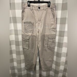 Bershka Men's Beige Cargo Pants